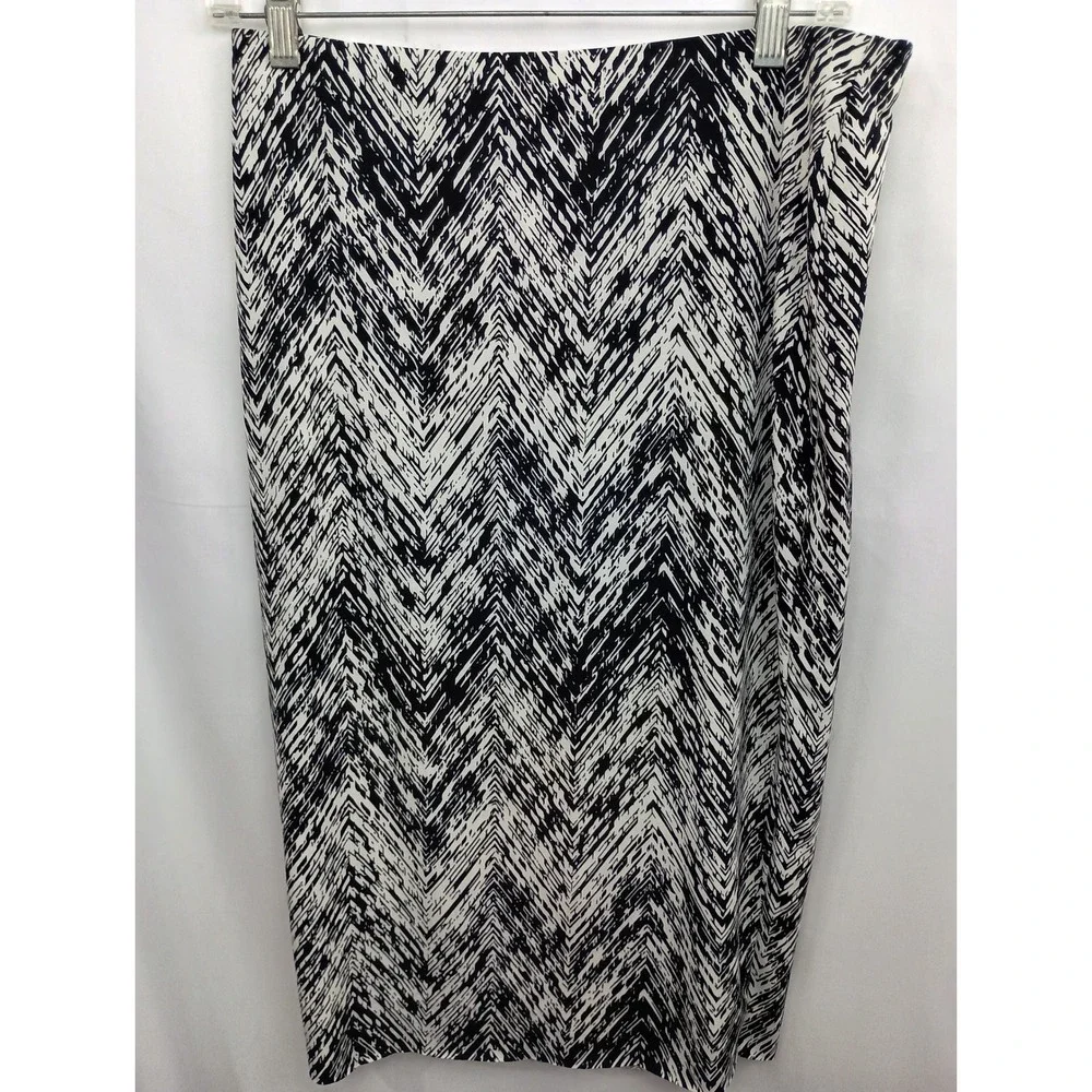 Vince camuto s black white chevron pattern pencilskirt office work church travel